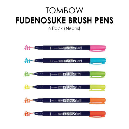 Tombow Fudenosuke Pastel Brush Pen For Black Paper Assorted Set Of 6 - View #13
